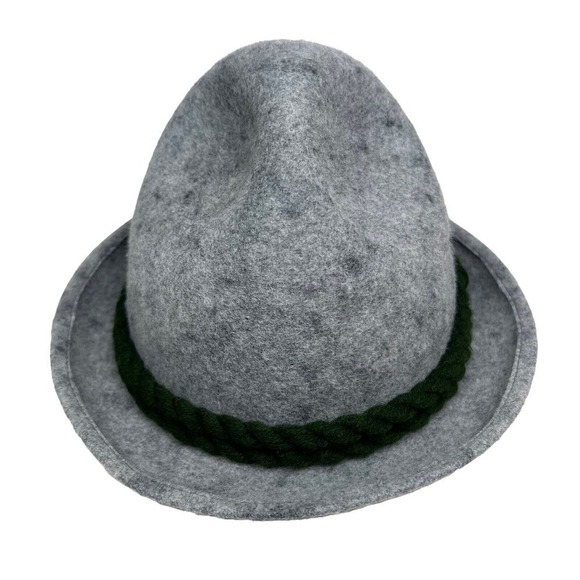 Dolomiten Lienz Hat Wool Gray Green Woven Detail Men Sz 21 in Made in Austria - Picture 1 of 6